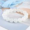 Pulseira de contas redondas de imitação de Jade Han Bai, pulseira de jade Hetian, jade de gordura de carneiro, material de jade, circulando em rios e lagos, barraca, transmissão ao vivo, pulseira de círculo único feminina