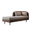 Muebles de cuero de lujo, tumbona estilo hotel, apartamento con balcón, sala de estar pequeña, sillón reclinable de ocio, diseño minimalista moderno, sofá en stock, de madera