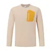 Camiseta de Manga Larga para Hombre de Secado Rápido para Exteriores con Cuello Redondo, Top Deportivo para Viajar al Trabajo, Ropa Casual y Entrenamiento de Running