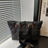 Más fácil para Bolso Tote Rombo Match 2024 Otoño e Invierno Bolso Acolchado Bolso de Mano Grande para Viajero Bolso de Hombro para Clase para Estudiante Universitario