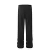 Pantalones de pierna recta de estilo High Street americano, de marca moderna, con abertura lateral, casual, corte limpio