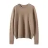 Suéter de outono e inverno macio e amigo da pele, gola redonda, 100% cashmere, para mulheres, cor sólida, quente, manga longa, camada base de tricô versátil