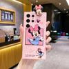 Para funda de teléfono móvil VIVO Y19S S20 acostado Minnie Y03 Mickey Y100 soporte de espejo S15E cordón