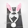 Diadema de Conejo con Lentejuelas de Peluche de Pascua Transfronteriza Set de Tres Piezas Orejas Diadema Pajaritas Festival Infantil Actuación Camino
