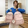Nueva Mochila Escolar para Estudiante de Secundaria Femenina Estilo Ins de Alta Apariencia Estampado de Estrellas Campus Gran Capacidad Mochila para Estudiante de Secundaria Moderna