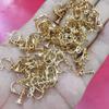 Cobre Puro Chapado en Oro de 18K Conservante de Color Forma de U Ajustable con Tornillo Clip para Oreja Convertidor de Pin para Arete Accesorios para Aretes DIY