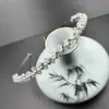 Horquilla de Cristal Verde Estilo Bosque para Socialité Diadema Sencillo de Flores de Pedrería Accesorio para el Cabello Retro para Salidas Diarias Celebridad de Internet