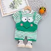 Ropa infantil estilo coreano verano nueva ropa infantil traje para bebé niño niña camiseta manga corta dos piezas estilo coreano transfronterizo