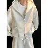 Conjunto de moda casual versátil de alta gama para hombre, estilo Hong Kong, sudadera holgada con doble cremallera y pantalón de chándal