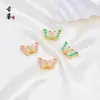 Nuevas Cuentas de Esmalte Azul Quemado Estilo Chino con Agujero Pasante y Perlas, Cuentas de Transferencia Dorado Antiguo, Accesorios para Pulseras DIY de Mariposa y Trébol de Cuatro Hojas