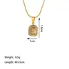 Acero de Titanio Color Champagne Azul-Verde Oro de 18K No se Desvanece Diseño Retro de Nicho Europeo y Americano Joyería de Cadena para Clavícula de Gama Alta