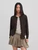 Yinhe STUDIO Blusa Longa Solta Falsa de Duas Peças Color Block Cardigã de Lã de Ovelha Tricotado Feminino Chegada Nova Outono 2026