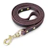 Guia de Animal de Estimação, Corda de Animal de Estimação, Guia de Cachorro, Guia para Passeio de Cachorro, Couro Genuíno Couro de Primeira Camada Corda de Couro, Latão