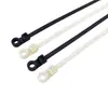 4.8*200 Atadura Fija con Cabeza Negra Montada con Tornillo M5 Apertura Atadura de Nylon Fija para Agrupación de Cables
