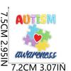 Tema Conciencia del Autismo Bordado Tela Adhesiva Bolsa Parche para Vestir Color Rompecabezas Etiqueta Bordado Computarizado Capítulo de Planchado