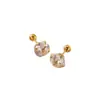 Vendas Diretas de Fábrica Aço Titânio Popular Haste Roscada de 0,8 mm Brincos de Bola de Aço Torcido Cristal Zircônia Studs para Osso da Orelha Unissex Versátil