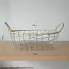 Cesta de Pão Redonda Retrô Estilo Europeu, Cesta de Armazenamento Tecida de Arame de Ferro para Lanches, Itens Diversos e Vegetais