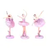 Decoração de bolo de assar menina de balé conjunto de três peças lindo rosa branco enfeites de decoração para mesa de sobremesas
