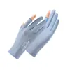 Guantes de Protección Solar para Mujer, Delgados de Seda de Hielo, Primavera y Verano, Anti-UV, para Ciclismo y Conducir al Aire Libre, Antideslizantes, Guantes de Pesca