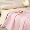Modelo Nuevo 2026 Grado A Nylon Imitación Seda Enfriadora Hielo Pequeño Seda Hielo Color Sólido Doble Color Edredón de Verano Juego de Cuatro Piezas, Reversible