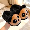 Pantuflas de algodón de moda para niños otoño e invierno 2026, cálidas y afelpadas, con un lindo diseño de panda, adecuadas tanto para niños como para niñas, y se pueden usar como pantuflas familiares a juego.