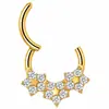 Anillo de Nariz con Incrustaciones de Gemas de Aleación de Titanio G23 Joyería Moda Transfronteriza para Mujer F136 Titanio Grado de Implante Joyería para Piercing En Stock Venta al por Mayor