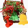 Colgante de decoración de loro navideño juguete para pájaros red de hierba acuática juguete para escalar pared juguete para morder de papel seda