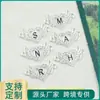Versión Coreana Sencilla Moderna DIY Aleación Color Duradero Serie Diamante de Punto 26 Letras Alas Blanco Kuv Joyería Pequeña Accesorios DIY