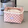 Cesto Dobrável para Roupas Sujas com Estampa de Bolinhas para Casa, Banheiro, Lavanderia, Brinquedos e Itens Diversos
