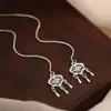 Cierre de Seguridad Hueco Diseño de Alambre para Oreja Ruyi Pendientes Retro Tendencia Nacional Largo Gota de Agua Borla Nube Auspiciosa Cadena para Oreja Estilo Nuevo