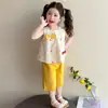 Conjunto de Verão de Bolinhas para Meninas 2026 Nova Moda Regata Fina Conjunto Casual de Duas Peças para Bebês