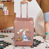 Mala Trolley de 20/ 28 polegadas para Homens e Mulheres, Estrutura de Alumínio, Zíper com Senha, Mala de Couro Moderna para Bordo