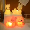 Luz Noturna em Formato de Animal de Desenho Animado com Interruptor de PVC, Luz Ambiente a Pilha, Suporta Impressão de Logotipo e Personalização de Molde