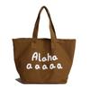 Bolsa de Lona Nova Estilo Coreano Grande Capacidade Ombro Único Bolsa Tote com Letras Ins Simples Casual Roupas de Trabalho Bolsa de Compras Bolsa Feminina