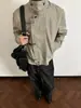 Chaqueta de solapa con hebilla de avión desgastada estilo americano para hombres y mujeres, adecuada para primavera y otoño, abrigo casual de trabajo vintage retro americano