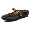 Altura Interna ~ Sapatos Femininos de Verão Novos Couro Macio Boca Rasa Vestido Gentil Mary Jane Pés Não Cansados Sapatos Femininos Fundo Macio Bandeira