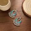 Estilo Étnico Pendientes de Borla de Plata Miao Atracciones Turísticas Accesorios de Vacaciones en Yunnan Gancho de Oreja de Campana Metálica Artística Vintage