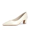 5168-17 Zapatos Elegantes Pequeños de Tacón Alto Estilo Francés de Piel de Oveja para Mujer, Zapatos de Salón de Punta Cuadrada con Tacón Grueso, Zapatos Profesionales de Trabajo, Se Pueden Usar con el Tacón al Descubierto, Primavera