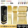 26 Modelos Nuevos de Vajilla de Acero Inoxidable 1010 Transfronteriza Juego de 16/24/30 Piezas Vajilla Occidental Cuchillo para Bistec, Tenedor, Cuchara Juego en Caja de Regalo