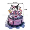 Decoración para fiesta de cumpleaños con temática de Kuromi, tarjeta de pastel con bandera de Kuromi, globo, espiral, tarjeta de invitación con dije