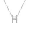 Fashionista Novo Inglês Letra H Colar Simples Elegante Luxo Colar Nicho Personalidade Completo Pingente de Diamante para Mulheres