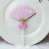 Tarjeta insertada para pastel hermosa borla pequeño abanico plegable Abanico Abanico Red social sustantivo dulce inserto decoración de mesa de postre escena