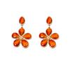 Pendientes geométricos de flores retro de estilo antiguo medio, elegantes y a la moda, de nicho, ligeros, de lujo, de alta gama, para mujer.