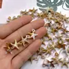 Colgante de Estrella de Mar Degradado de Concha Falsa Bicolor Acrílico Tema Marino Hecho a Mano DIY Cadena para Teléfono Llavero Adorno para Colgar en el Coche