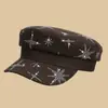 Novo Chapéu Flat Top com Borboleta de Strass para Mulheres, Chapéu de Sol da Moda e Versátil para Primavera e Verão, Chapéu Newsboy para Lazer ao Ar Livre com Proteção Solar