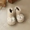Nuevas Botas de Nieve para Niños 2025 Zapatos de Algodón Peludos Niñas Otoño e Invierno Cálidas Forradas de Terciopelo Botines Cortos con Lazo Suela Suave Antideslizante