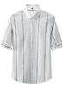 Camisa de Manga 3/4 2026 Primavera/Verão Nova Masculina Listrada Estampada Tecido Tingido em Fio Casual Business Camisa de Manga 3/4 Atacado