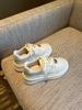 [TFM] zapatos blancos pequeños de mujer otoño nueva moda hebilla metálica suela gruesa con cordones versátiles transpirables zapatos deportivos casuales