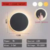 Lámpara de pared moderna minimalista para mesita de noche de dormitorio, luz de pared de alto nivel para fondo de TV, luminaria circular de iluminación para balcón de entrada nórdico
