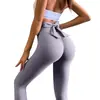 Pantalones de Yoga de Cintura Alta Transfronterizos para Mujer Lazo Nudo Levantamiento de Glúteos Melocotón Pantalones Deportivos de Fitness Ropa de Yoga Secado Rápido lulu Ajustados